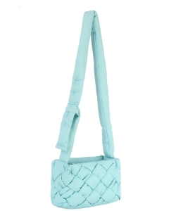 Fashion Faux Leather Quilted Messenger Bag JYE-0451 SKY BLUE